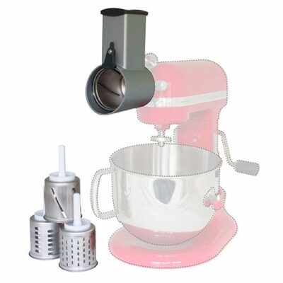 Gemüseschneider Vorsatz MVSA Metall für KitchenAid - Direktanschluss, inklusive Zusatztrommelset EMVSC