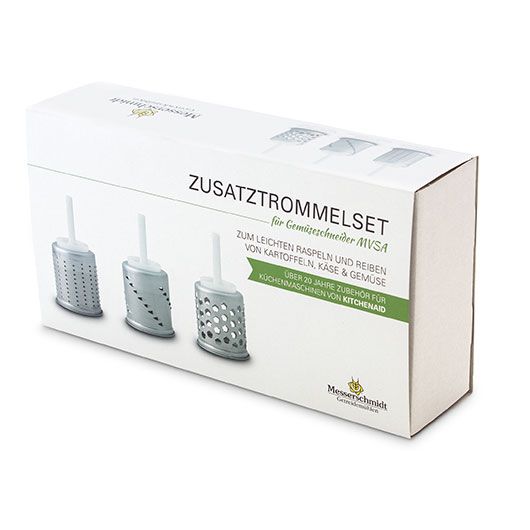 Gemüseschneider Vorsatz MVSA Metall für KitchenAid - Direktanschluss, inklusive Zusatztrommelset EMVSC 2 Gemüseschneider Vorsatz MVSA Metall für KitchenAid - Direktanschluss,  inklusive Zusatztrommelset EMVSC – Bild 2